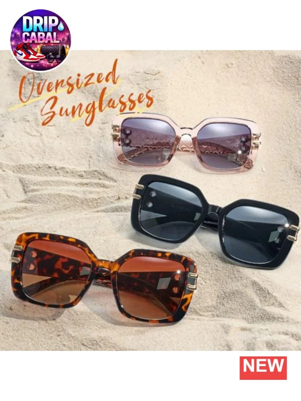 Oversized Square Polarized Sunglasses Women Retro Large UV400